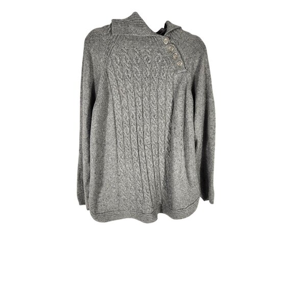 Croft & Barrow Womens Plus Sweater Soft Gray Cable Knit Old Money Us/2X - Picture 1 of 9